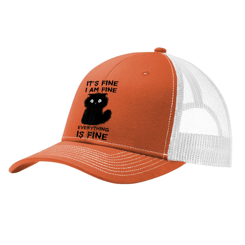 It's Fine I'm Fine Everything Is Fine Stressed Out Black Cat Premium T Pa Trucker Cap by cm-arts | Artistshot