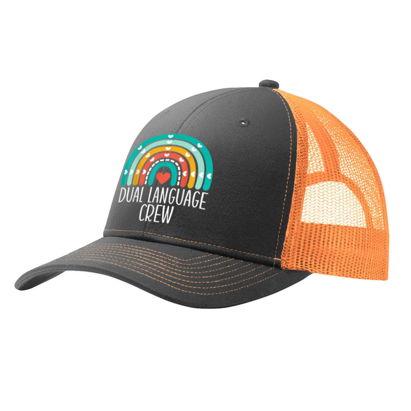 Dual Language Crew Rainbow Bilingual Teacher Dual Language Pa Trucker Cap by PokHoude | Artistshot