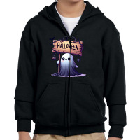 Halloween Ghost In The Dark Night Youth Zipper Hoodie | Artistshot