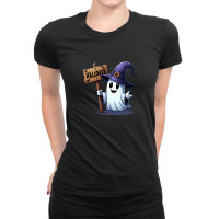 Halloween Smile Ghost Ladies Fitted T-shirt | Artistshot