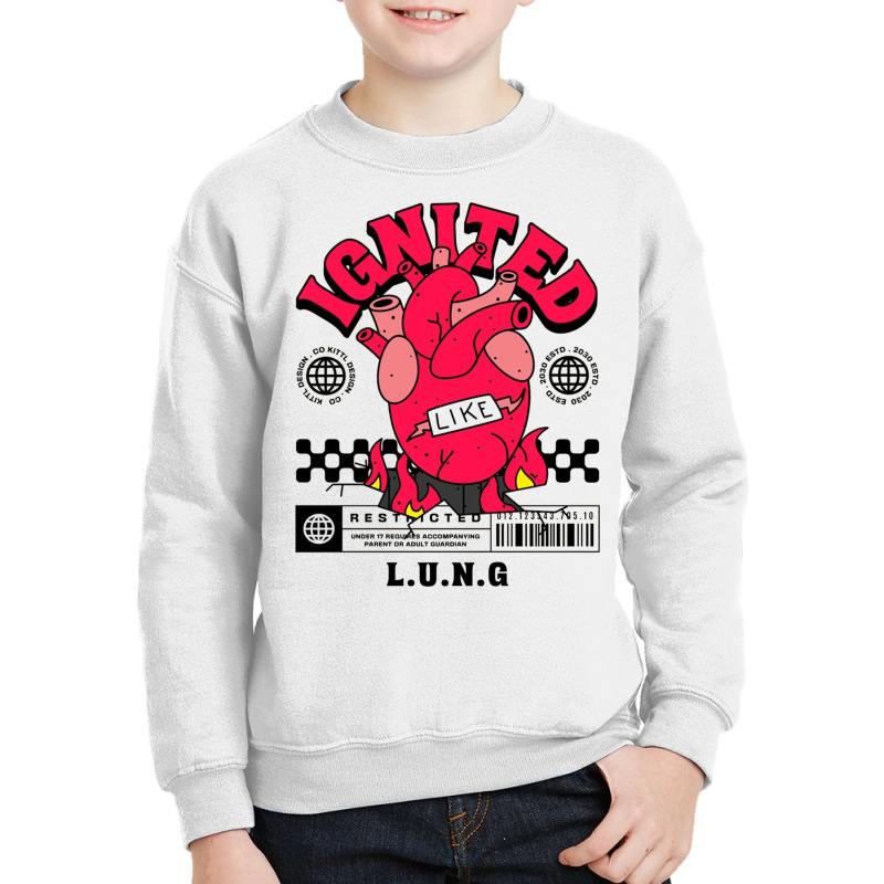 Ignited Lung Youth Sweatshirt by New Nice Shirt | Artistshot