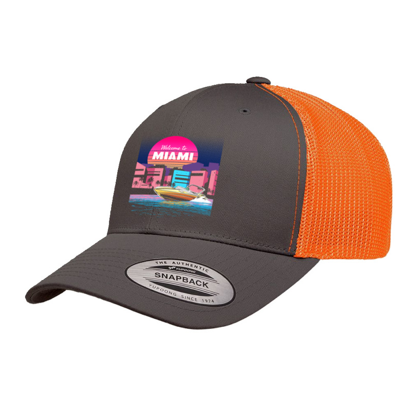 Welcome To Miami Vaporwave Sunset Retro Trucker Cap by seifertmurryq3jmxs | Artistshot