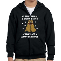 My Spirit Animal Is A Sloth Who Slaps Annoying People Premium Youth Zipper Hoodie | Artistshot