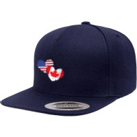 Canadian American Friendship Usa Canada 1 5 Panel Snapback Cap | Artistshot