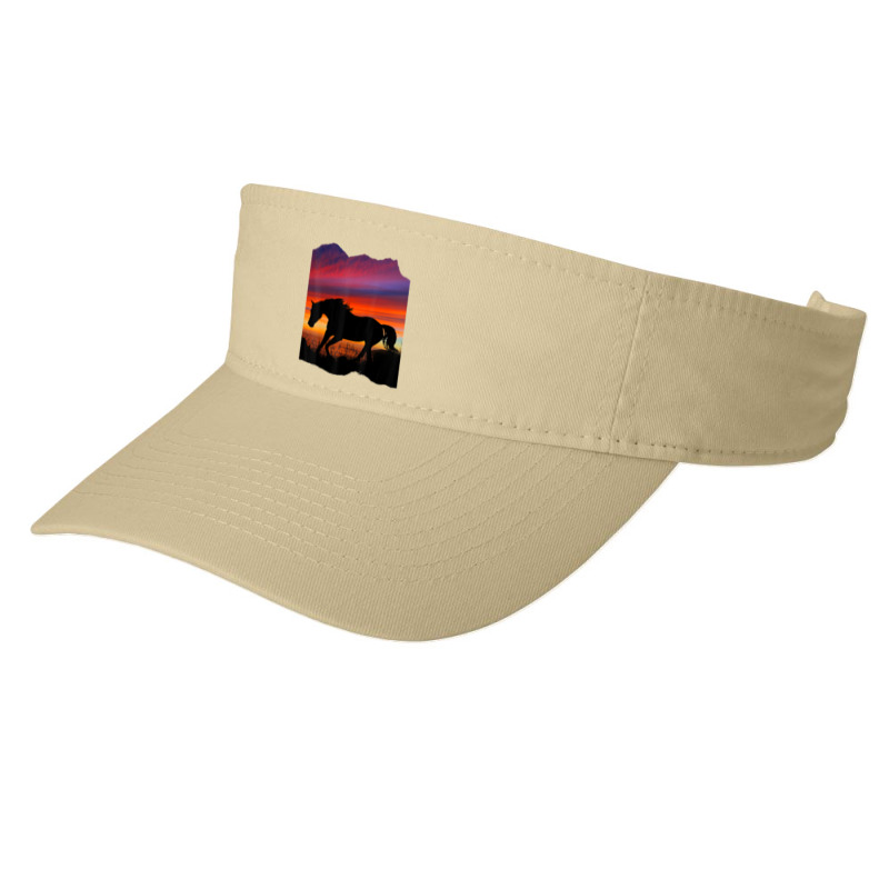 Beautiful Arabian Horse Sunset Silhouette Orange Purple Blue Fashion Visor by cm-arts | Artistshot