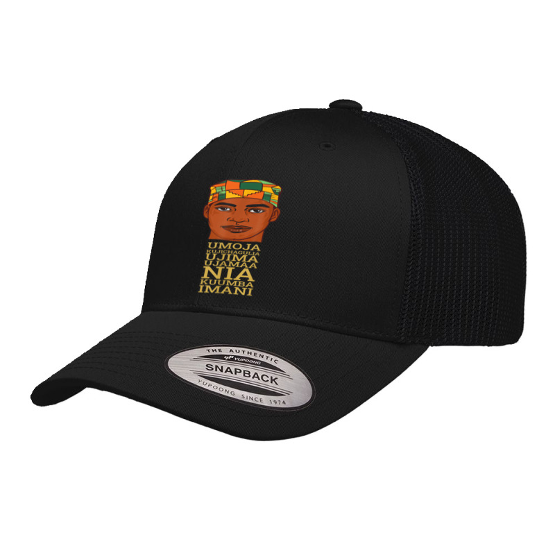 Celebrate Seven Principles Of Kwanzaa Dec 26 - Jan 1 Black Retro Trucker Cap by SARAHABEAU | Artistshot