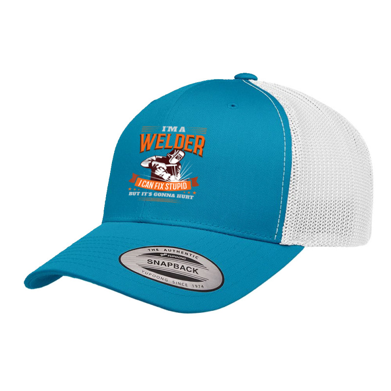 Welder Fix Stupid Retro Trucker Cap by bummercaught | Artistshot