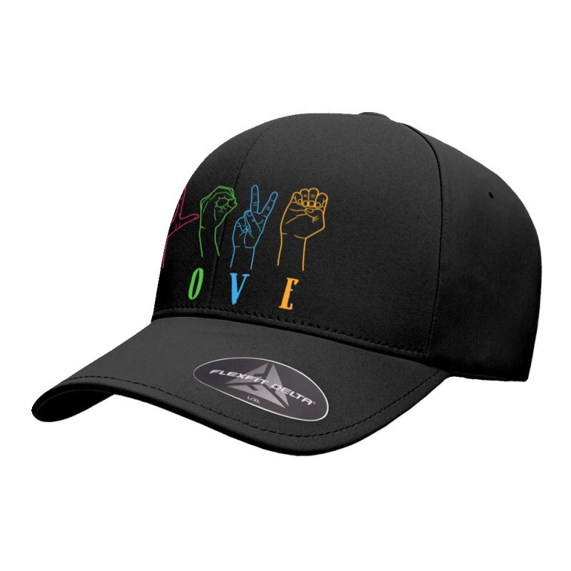 Deaf Awareness Rainbow Colors Sign Language Love Hands Seamless Cap by ALVAILLONJ | Artistshot