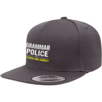 Grammar Police Women And Kids Costume 5 Panel Snapback Cap | Artistshot