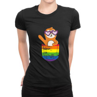 Pocket Sloth Lgbtq Rainbow Flag Pride Month Gay Parade Fan Ladies Fitted T-shirt | Artistshot