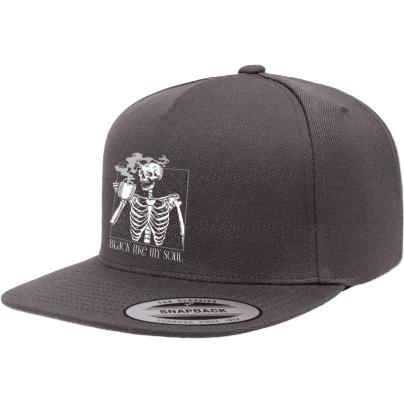 Black Coffee Like My Soul Skeleton Funny Java Or Die Premium T Shirt 5 panel snapback cap by cm-arts | Artistshot