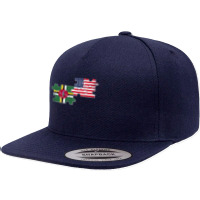 Dominica Usa Dominican American Flag Pullover Hoodie 5 Panel Snapback Cap | Artistshot