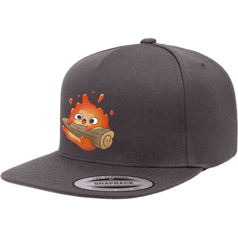 Cute Calcifer Hanging On Wood 5 panel snapback cap by cm-arts | Artistshot