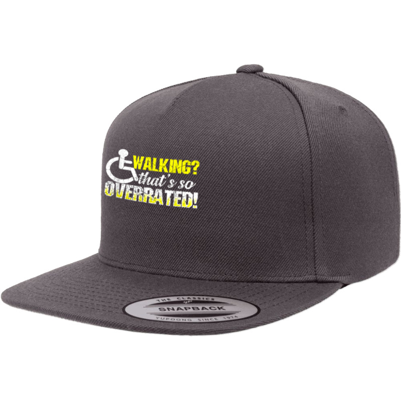 Funny Wheelchair Humor Disability Handicap 5 panel snapback cap by HeidiLeeBoardman | Artistshot