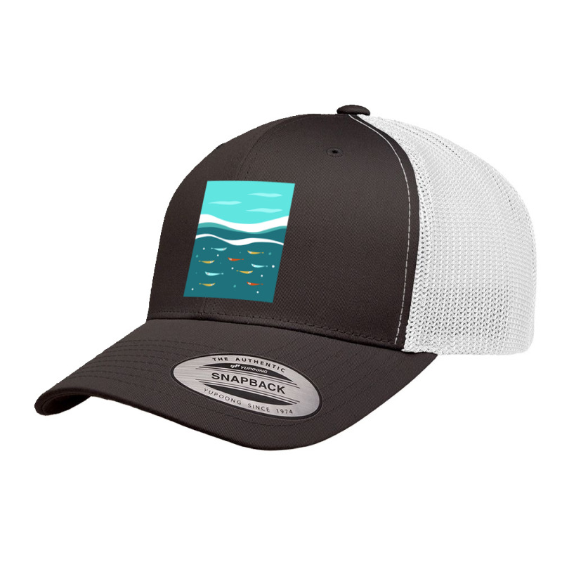 Limited Edition Under The Sea Mid Century Ocean, Waves And Fish Retro Trucker Cap by laurynvanhoose | Artistshot