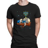 Sleeping Sloth Menorah Hanukkah Chanukah Animal Jewish T-shirt | Artistshot