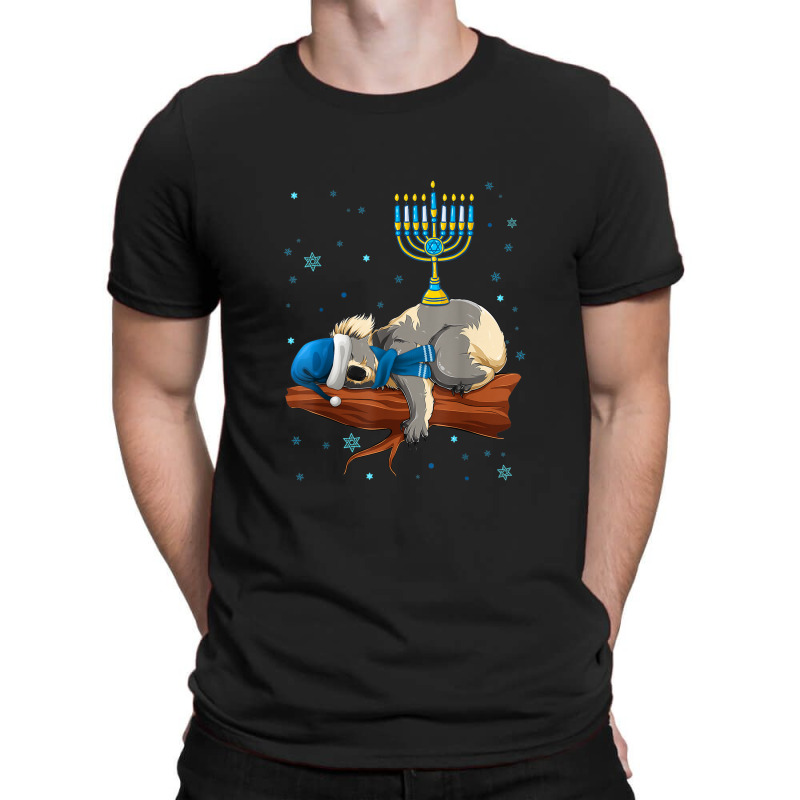 Sleeping Sloth Menorah Hanukkah Chanukah Animal Jewish T-shirt | Artistshot