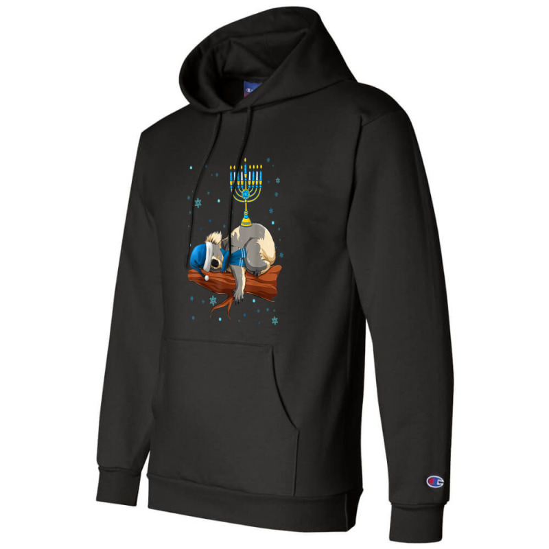 Sleeping Sloth Menorah Hanukkah Chanukah Animal Jewish Champion Hoodie | Artistshot