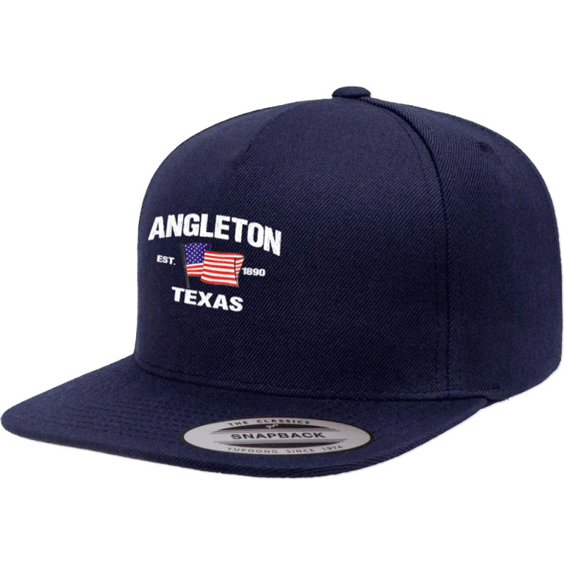 Angleton Texas Tx Usa Stars & Stripes Vintage Style 5 panel snapback cap by LUISRTORRES | Artistshot