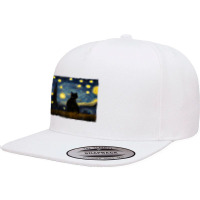 Cats Starry Night Painterly Aesthetic T Shirt 5 Panel Snapback Cap | Artistshot