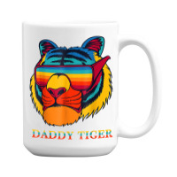 Daddy Tiger Sunglasses Vintage Colorful Tiger Lovers T Shirt 15 Oz Coffee Mug | Artistshot