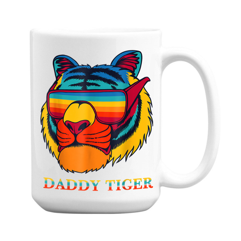 Daddy Tiger Sunglasses Vintage Colorful Tiger Lovers T Shirt 15 Oz Coffee Mug | Artistshot