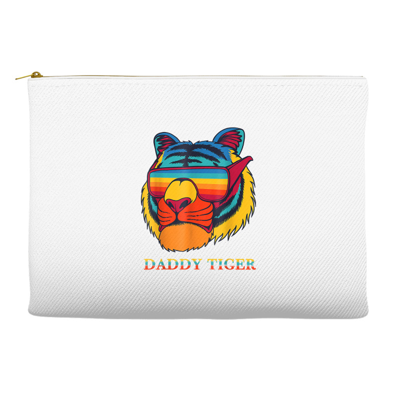 Daddy Tiger Sunglasses Vintage Colorful Tiger Lovers T Shirt Accessory Pouches | Artistshot