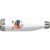 Bulldog  Papa American Flag  4th Of July Stainless Steel Water Bottle | Artistshot