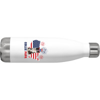 Collie Papa American Flag 4th Of July Stainless Steel Water Bottle | Artistshot