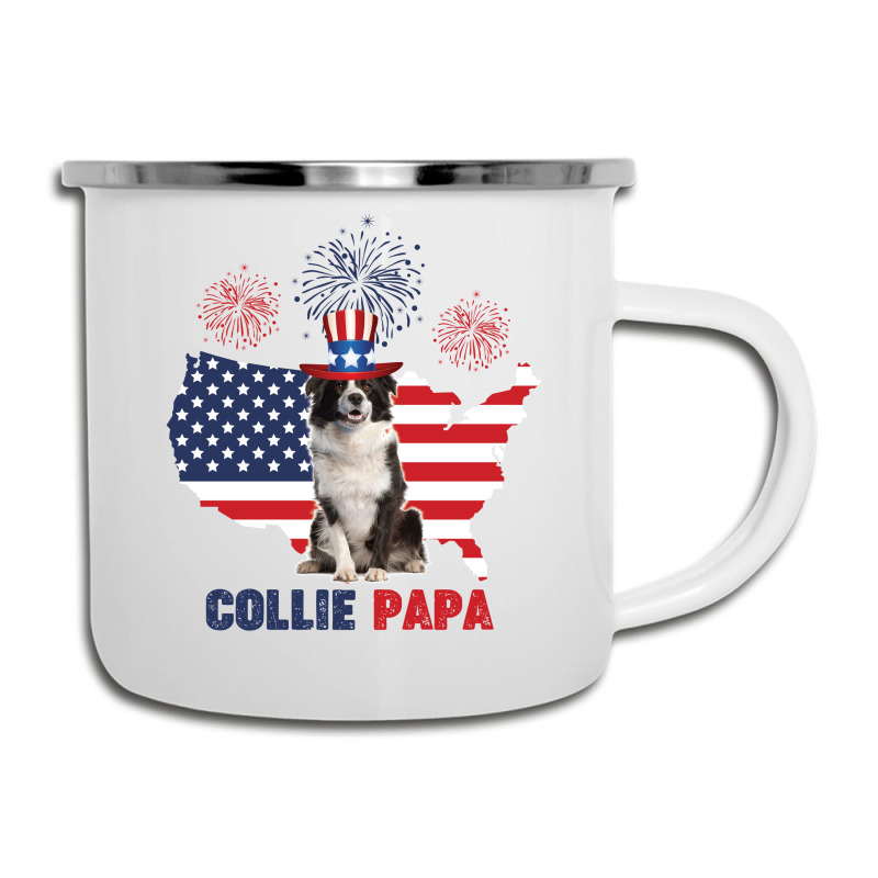 Collie Papa American Flag 4th Of July Camper Cup | Artistshot