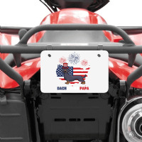 Dachshund Papa American Flag 4th Ofjuly Atv License Plate | Artistshot