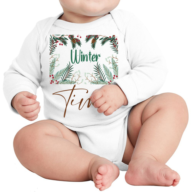 Winter Time Long Sleeve Baby Bodysuit by ŞEN | Artistshot