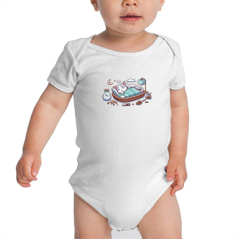 Cat Sleeping Baby Bodysuit by Z GALLERY ART | Artistshot