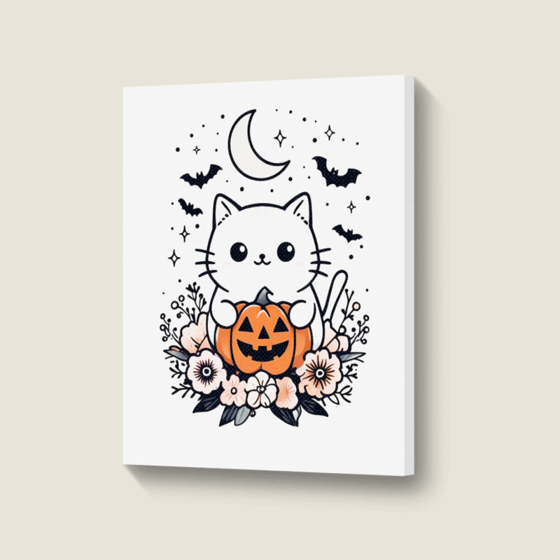 Pumpkin Cate Portrait Canvas Print by therever | Artistshot