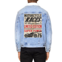 Motorcycle, Races, Limited Edition, Super Power Unisex Sherpa-lined Denim Jacket | Artistshot