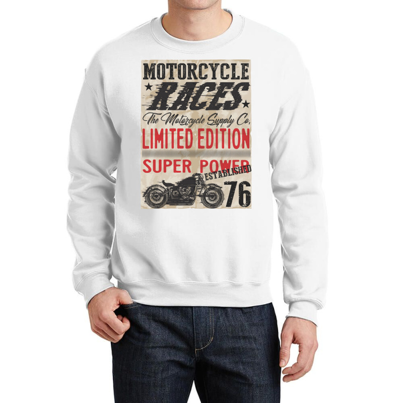 Motorcycle, Races, Limited Edition, Super Power Crewneck Sweatshirt by HILstore | Artistshot