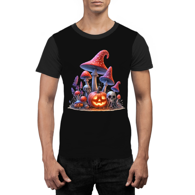 Mushroom Halloween Pumpkin Graphic T-shirt by risedesignid | Artistshot