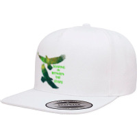 Emerald Green Starry Night Sky Galaxy Predatory Birds Soaring With The 5 Panel Snapback Cap | Artistshot