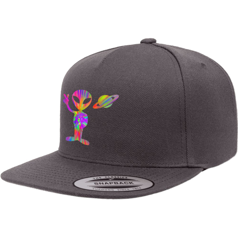 Alien Hippie Saturn Silhouette I Aliens Ufo Roswell Tie Dye 5 panel snapback cap by LynnetteMichele | Artistshot