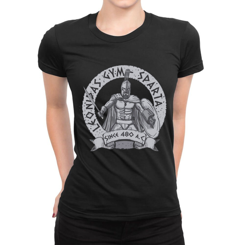 Leonidas Spartans Gym Ladies Fitted T-Shirt by IONIQ | Artistshot