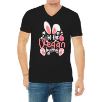 Vegan Design T  Shirt Bunny Ears I'm The Vegan Bunny Matching Easter V V-neck Tee | Artistshot