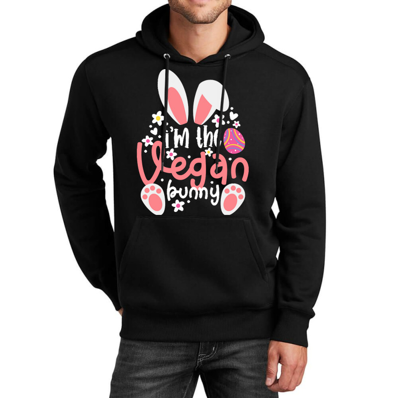 Vegan Design T  Shirt Bunny Ears I'm The Vegan Bunny Matching Easter V Unisex Hoodie by chuel332 | Artistshot