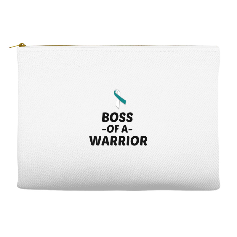 Boss Of A Warrior Cervical Cancer Awareness Accessory Pouches | Artistshot