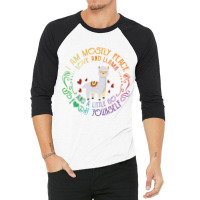 I Am Mostly Peace Love And Llama 3/4 Sleeve Shirt | Artistshot