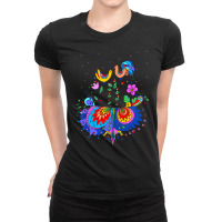 Rooster Art T  Shirthen And Rooster T  Shirt Ladies Fitted T-shirt | Artistshot