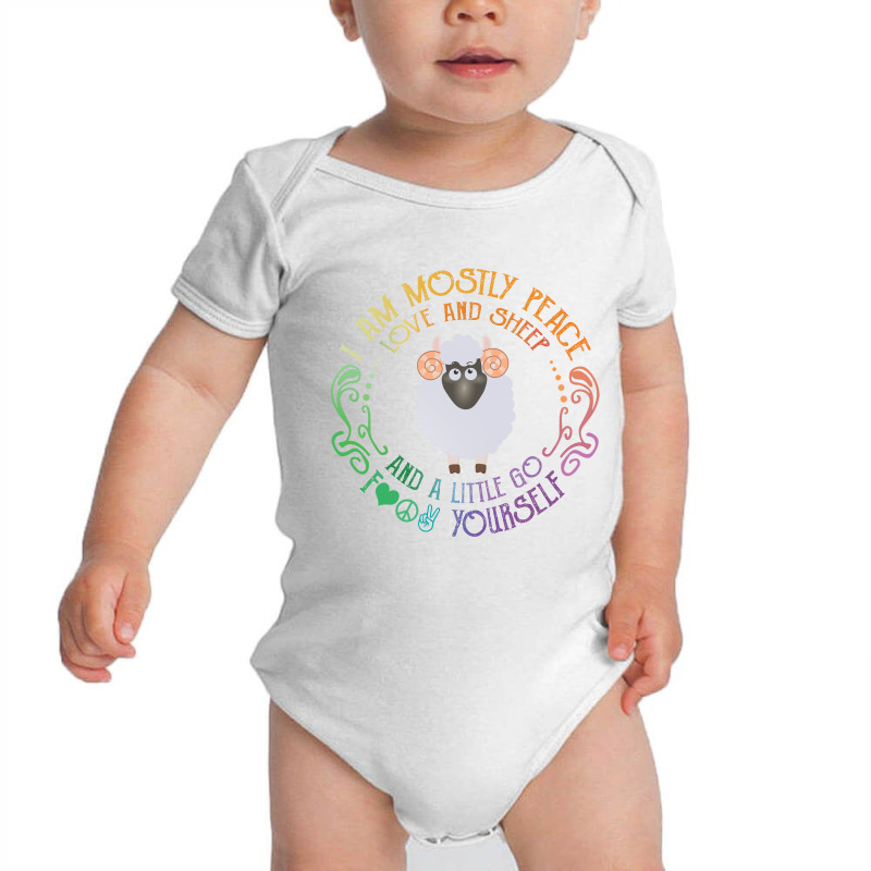 I Am Mostly Peace Love And Sheep Baby Bodysuit by vip.pro123 | Artistshot