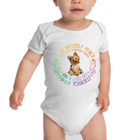 I Am Mostly Peace Love And Yorkshire Terrier Baby Bodysuit | Artistshot