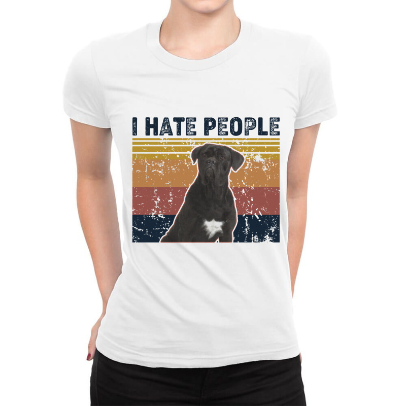 I Hate People Retro Vintage Cane Corso Ladies Fitted T-Shirt by vip.pro123 | Artistshot