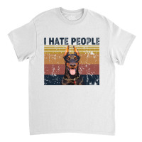 I Hate People Retro Vintage Doberman Classic T-shirt | Artistshot