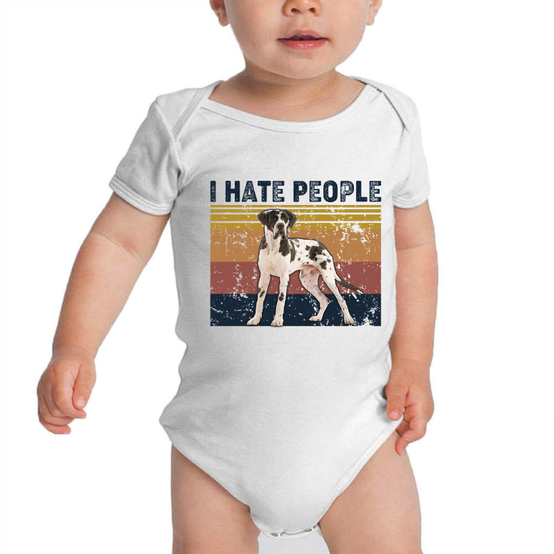 I Hate People Retro Vintage Pointer Baby Bodysuit by vip.pro123 | Artistshot